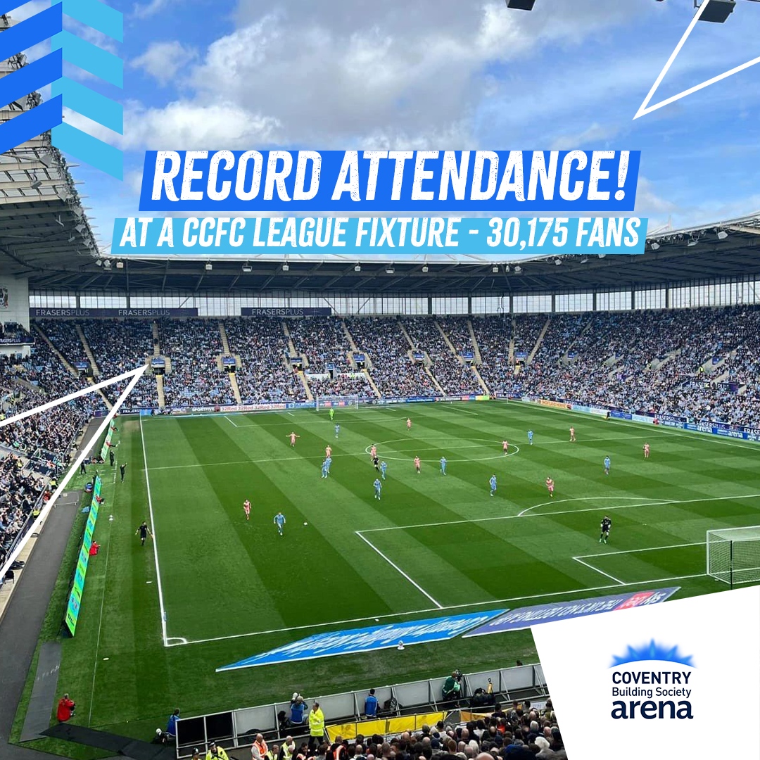 🎉 A Record-Breaking Day at Coventry Building Society Arena! We're thrilled to announce a new record for a Coventry City league fixture, with 30,232 passionate supporters attending! Read the full story here: coventrybuildingsocietyarena.co.uk/news/record-at…