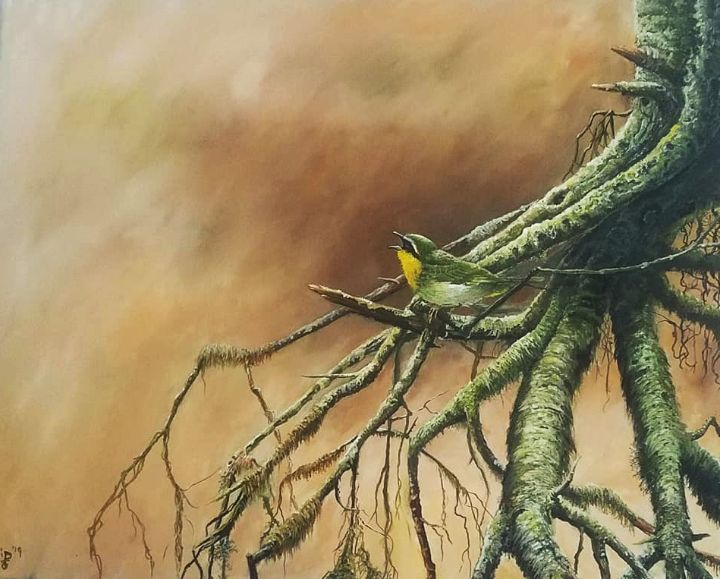 Art of the Day: 'Common Yellowthroat and Mosses'. Buy at: ArtPal.com/chiptg2112?i=2…