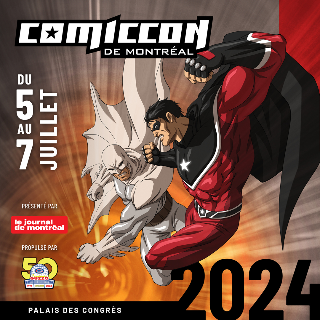 Nous sommes fiers de vous dévoiler l’affiche du Comiccon de Montréal réalisé par @PureArtsLimited. Nous avons hâte de vous voir du 5 au 7 juillet 2024 pour célébrer une 14e édition (présentée par @JdeMontreal et propulsée par Cinémas Guzzo)! Billets en vente. #montrealcomiccon