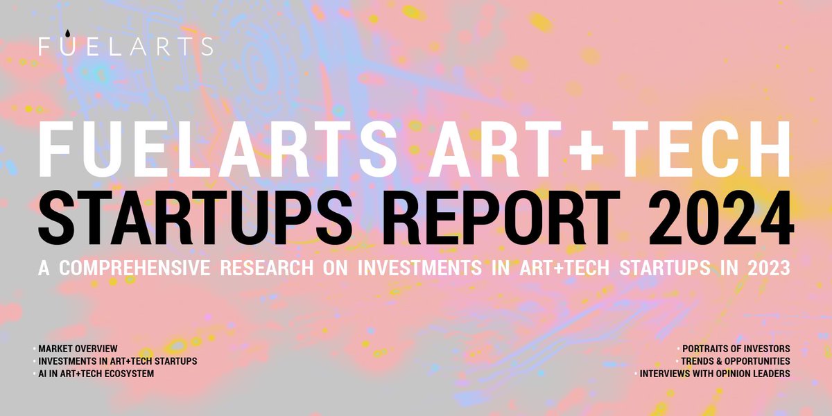 Fuelarts Art+Tech Startups Report 2024: 📊 Analyzes 2023 Art+Tech trends 🤖 AI-driven startups spotlight 💡 Investment patterns 🎙️ Case studies with leaders: @OluneyeOlu, Severin Zugmayer, @alexbwest22, @TechCortes, @asusha_asya, and @mikaza. fuelarts.com/report