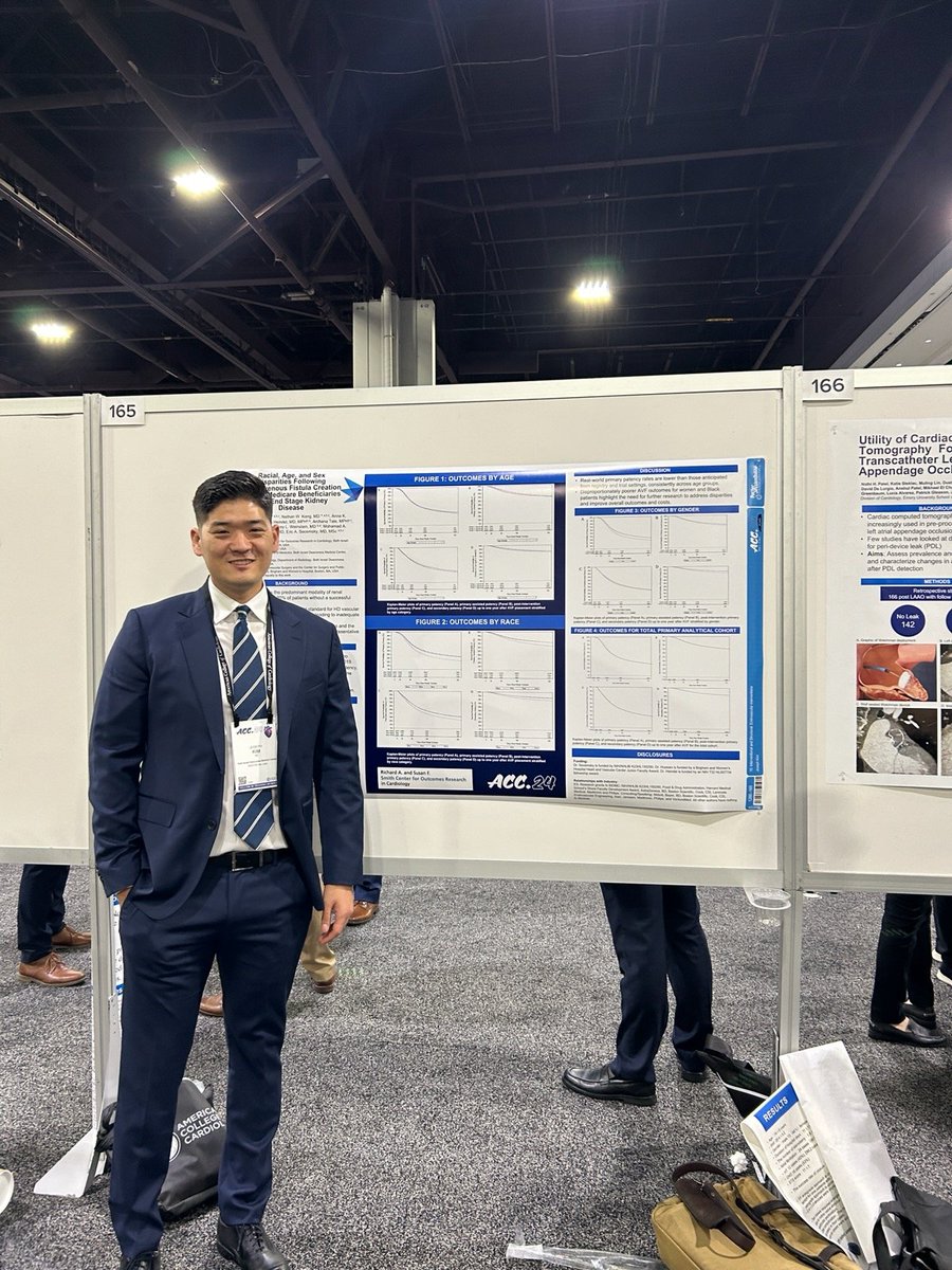 @BIDMCVFellows take on #ACC24: Great to see @JMKimMD present his @SmithBIDMC work on disparities in AVF creation among Medicare beneficiaries with CKD!