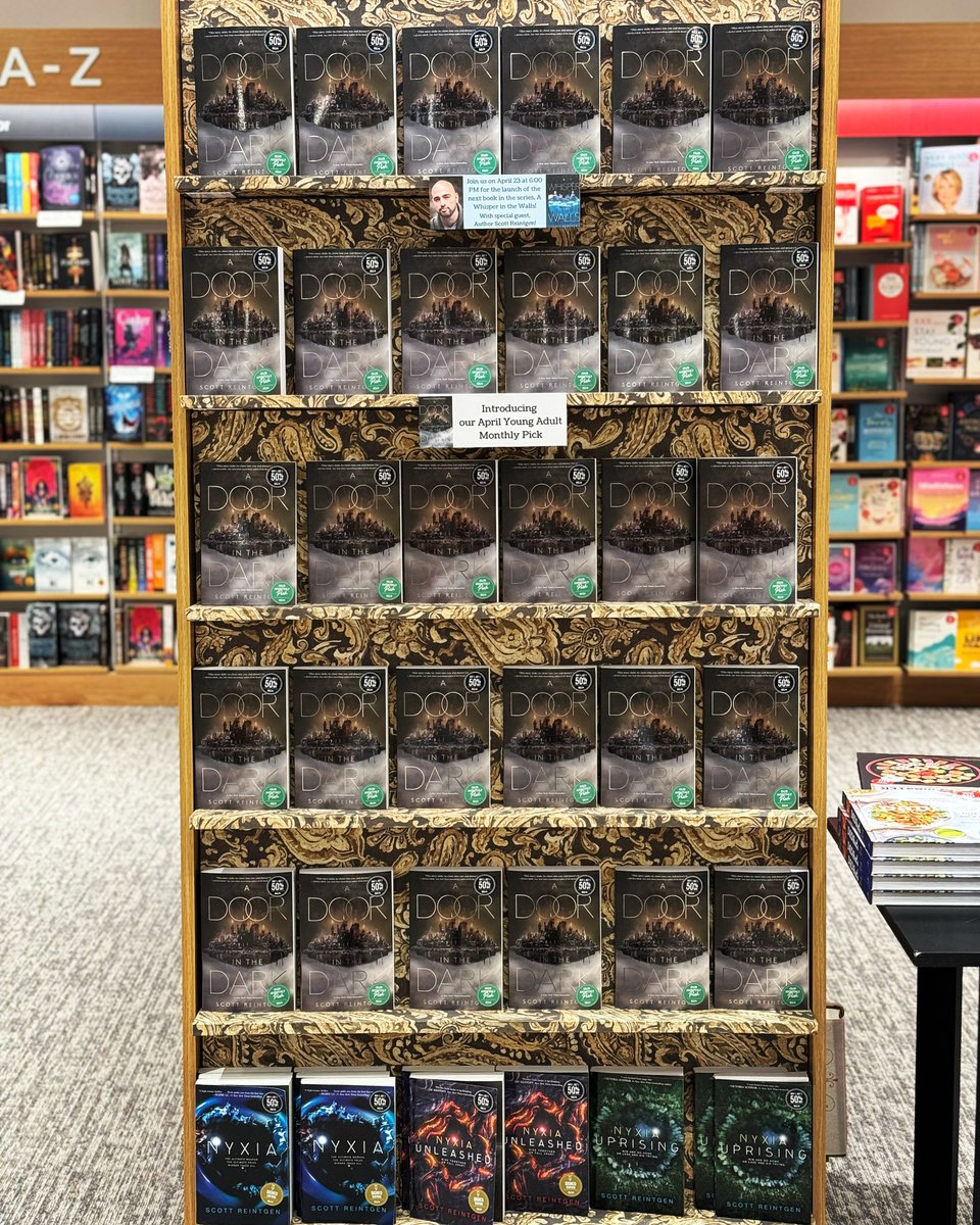 Add this to the list of things I didn’t know I needed: a wall full of my books. Shout out to my local @bnbooks for the amazing display.
