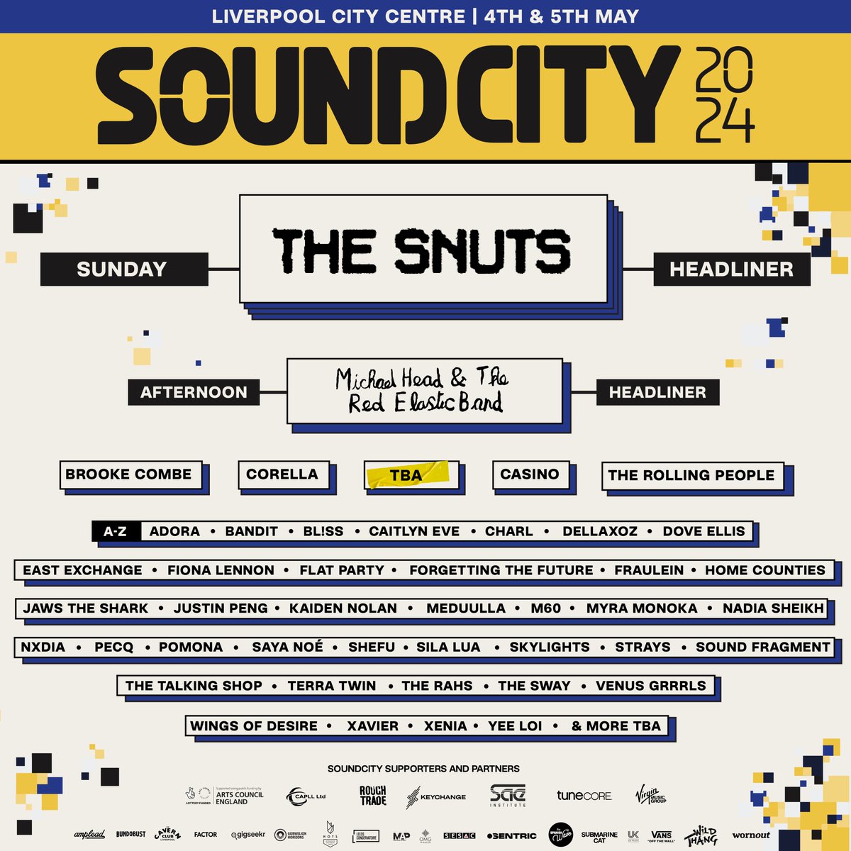 We are just weeks away from Sound City 2024 and tickets are flying out! Book today to avoid missing out on... ⚡️ @BaserCaity, & @TheSnuts headlining ⚡️ @michaelheadtreb as our Sunday Afternoon Headliner ⚡️ Tickets starting from £29.50(+bf)! 🎟️ soundcity.seetickets.com