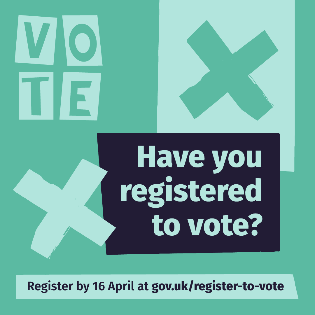 Unable to vote in person for the Mayoral Elections? Don't forget to register for a Postal Vote by Wednesday 17th April at 5pm 🙌