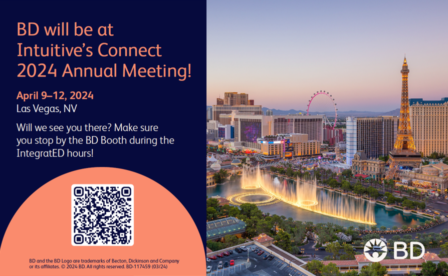 Visit BD at the @IntuitiveSurg 2024 CONNECT Conference; April 9-12 at the Aria Resort & Casino in Las Vegas #medtech #robotics