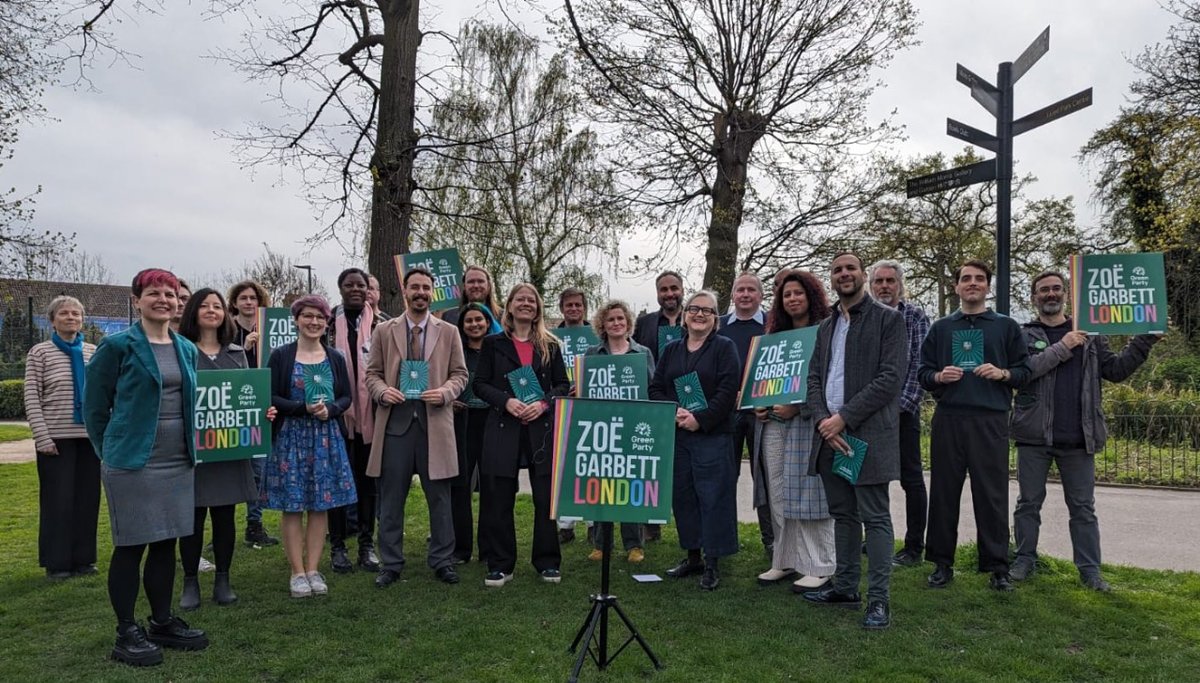 💚 @ZoeGarbett and many of our wonderful Assembly candidates were in Walthamstow today to launch our 2024 Manifesto for #London. 🏠 Right homes, right price ✂️ Cutting daily living costs 🚨 A safer city 🗳️ On May 2nd, Vote Green in London