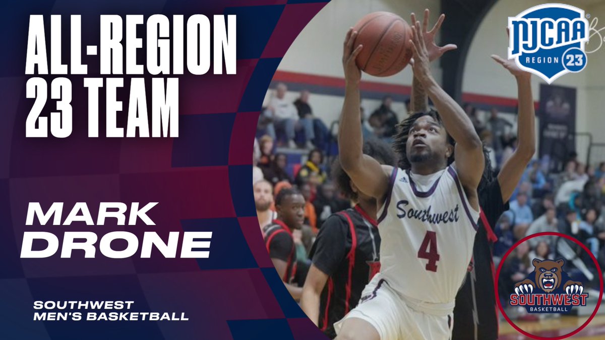 🏀🏀ALL-REGION🏀🏀 Congratulations to Bears Basketball sophomore Mark Drone who was named to the NJCAA All-Region 23 Team! #ReachTheSummit