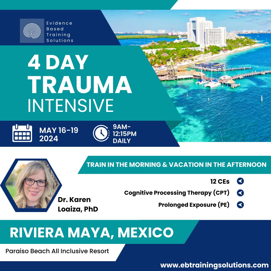 📣 ATTENTION THERAPISTS! 🌴Last chance to join us in Riviera Maya, Mexico for our 4-Day Trauma Intensive! It's time to take a tax deductible vacation. 💲Use LASTCHANCE30 for a 30% discount.