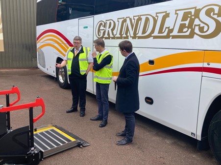 We are delighted to have met with Transport Secretary and local MP <a href="/Mark_J_Harper/">Mark Harper</a> today at our members’ <a href="/grindlescoaches/">Grindles Coaches</a> during a site visit in Cinderford.
 
On the visit, Mark took the opportunity to learn more about what Grindles is doing locally to support the economy, and the