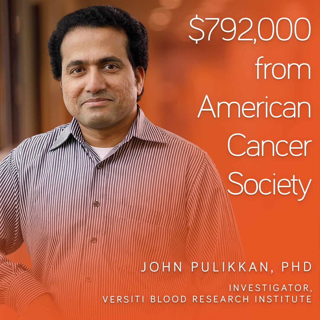 VersitiResearch's tweet photo. .@BloodResearchWI’s @JohnPulikkan was recently awarded $792k from @AmericanCancer to understand how mutations in the gene CEBPA cause #leukemia, which will help researchers improve outcomes for patients. https://t.co/jWDCv2wJDd