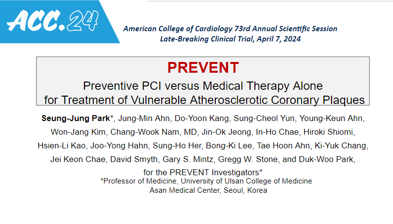 Download slides for PREVENT trial on PCI + OMT in reducing MACE in non-flow-limiting vulnerable plaques. Link here: shorturl.at/ijqAM