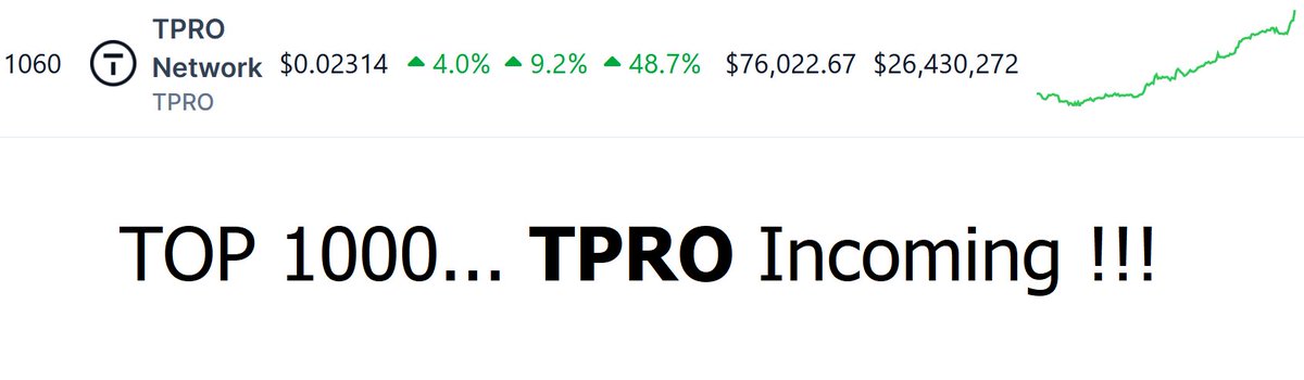 $TPRO TOP1000 incoming !!!