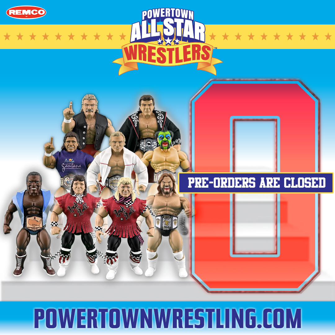 📷 Thank you for an incredible pre-order period! 📷 Your support for the Remco PowerTown AllStar Wrestlers has been phenomenal! 📷 Pre-orders may be closed, but the excitement is just beginning! Stay tuned for updates! #PowerTownWrestling #AllStarWrestlers #PreOrderClosed