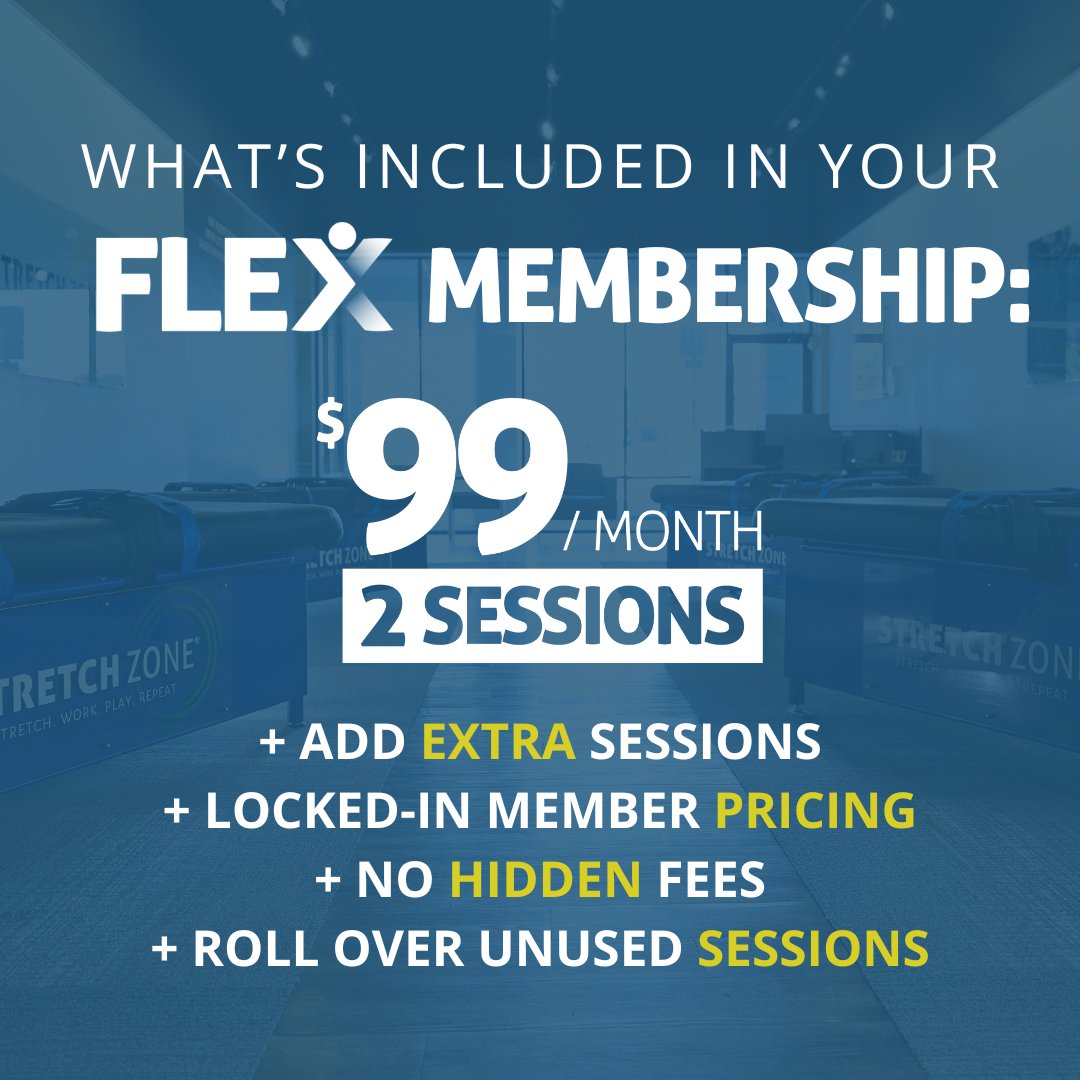 Experience ultimate flexibility with a membership built for you! Find out more about the benefits of our new Flex Membership program, starting at $99 per month for two, 30-minute sessions, and sign up today!
.
.
.
#stretchzone #flexmembership #stretch #zone #membership...