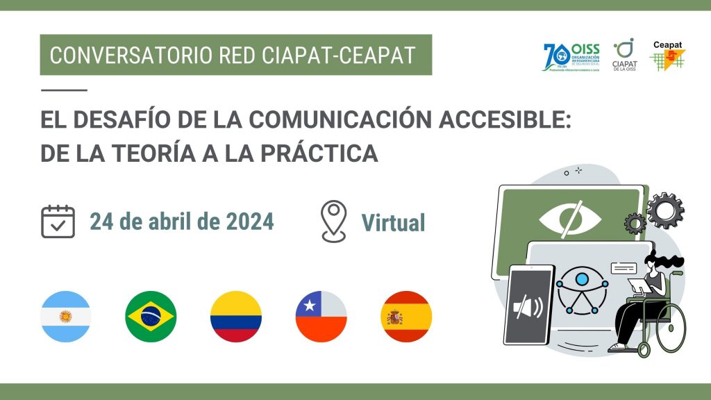 📢Te invitamos al Conversatorio Virtual «El desafío de la comunicación accesible: de la teoría a la práctica».

Esta actividad es de acceso libre y gratuito.

✍️Info e inscripciones: bit.ly/3JfGNWY