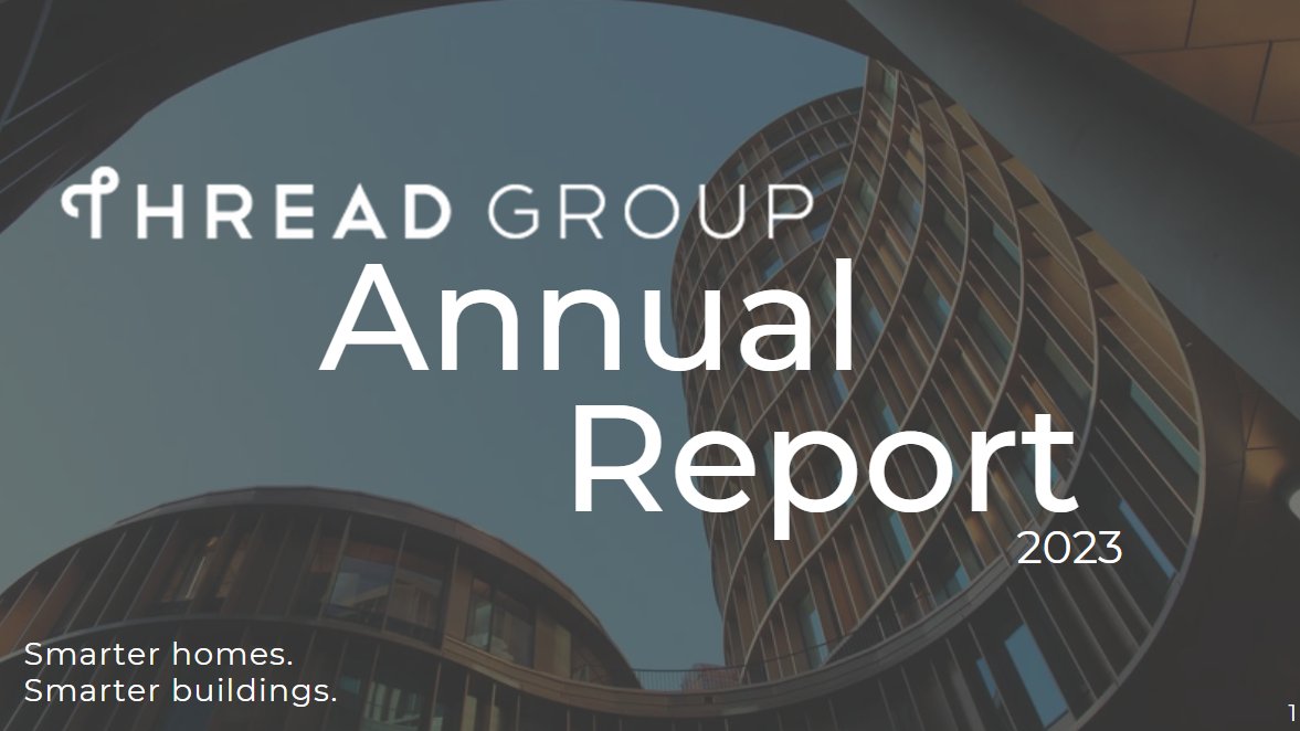 #ThreadGroup is excited to have released their first annual report! The annual report captures Thread's 2023 achievements, offering a snapshot of the major strides Thread made this past year.   

To view the full annual report, click:  threadgroup.org/Portals/0/docu…

#AnnualReport