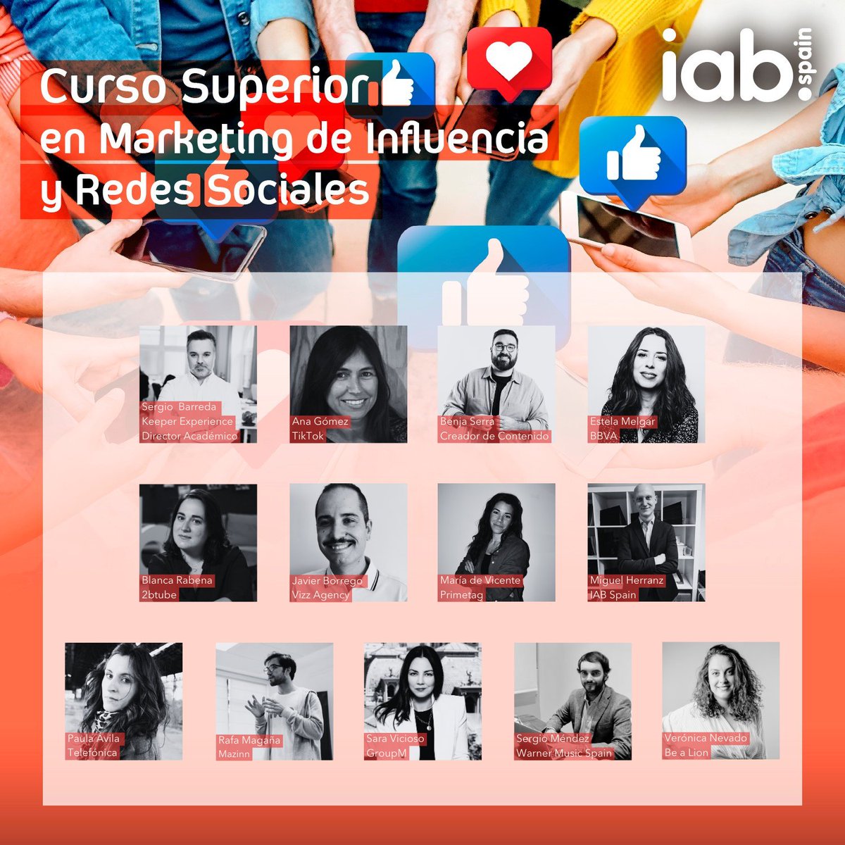 La industria del marketing de influencia demanda profesionales 100% cualificados. Amplía tus competencias en este Curso Online❗️ Aprenderás de la mano de estos reconocidos profesionales en activo de la industria 👇 🗓️Arrancamos el 16 de mayo 🔗iabspain.es/formacion/curs…