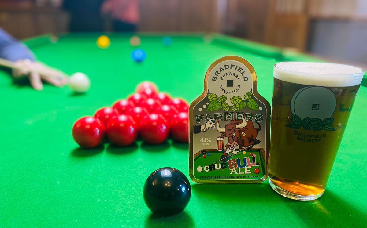 It’s time to introduce CUE to our latest seasonal release - Farmers Cruci-Bull! A 4.1% amber best bitter, sure to hit the spot! Available in 9G cask now 🍻 #snookerworld #BeerLovers #mondayfunday