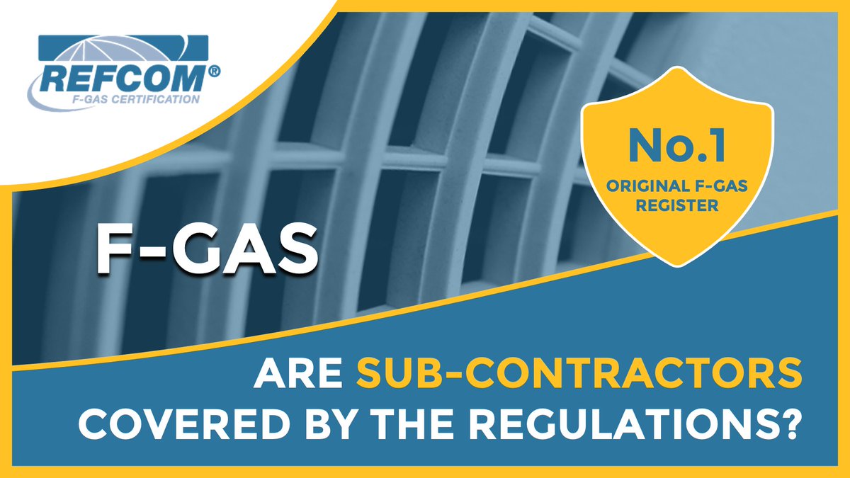 🤔 FAQ ❓

Q: Are sub-contractors covered by F-Gas regulations?

A: If your business employs sub-contractors to carry out RACHP work then those sub-contractors must have a company certificate. 

You cannot apply for a certificate on their behalf.

#REFCOM #FGas