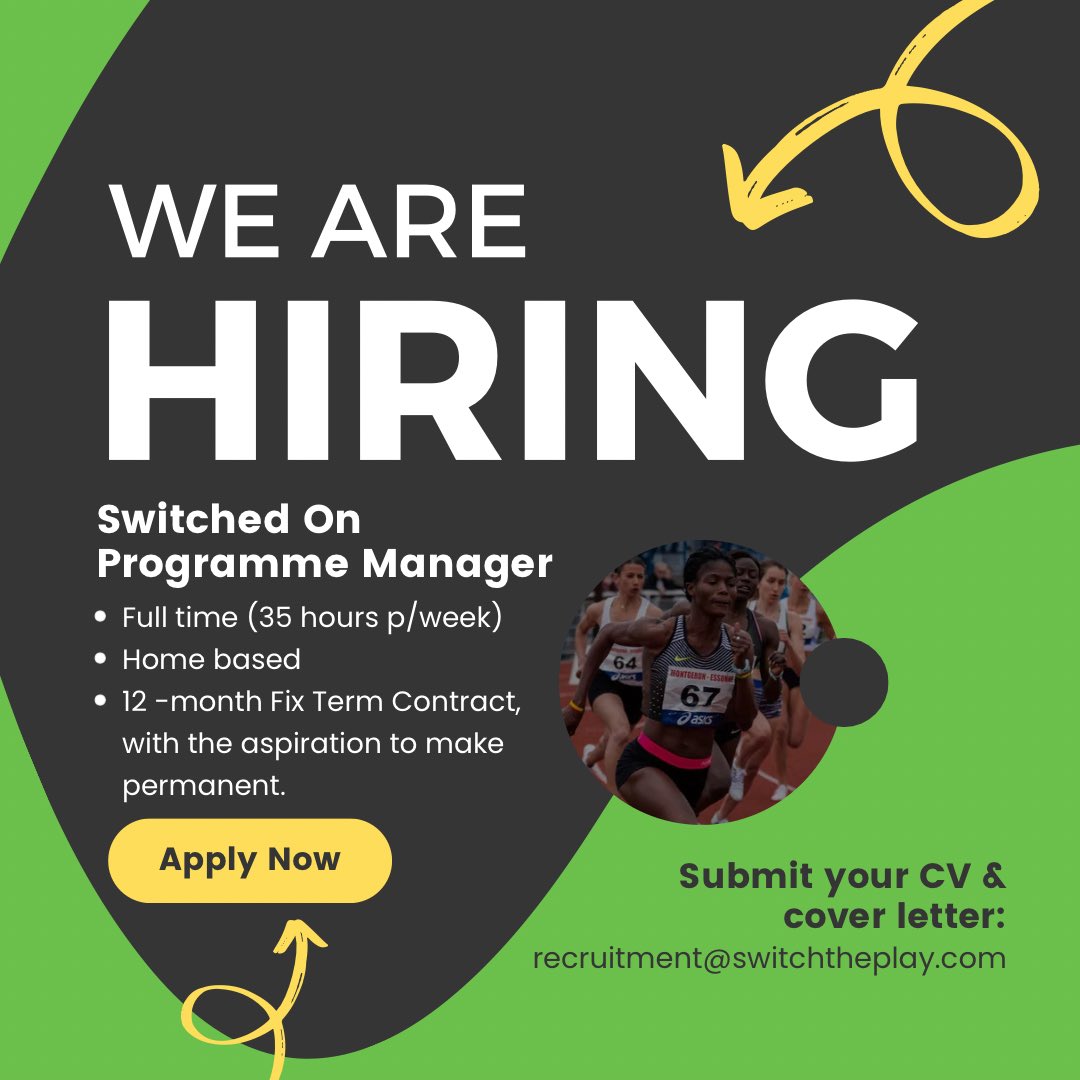 We are only as powerful as our community. Our athletes are what matter most, supporting them and creating a sense of belonging is the most important thing for us. That’s why we are excited to be recruiting for the role of Switched On Programme Manager. switchtheplay.com/news/switched-…