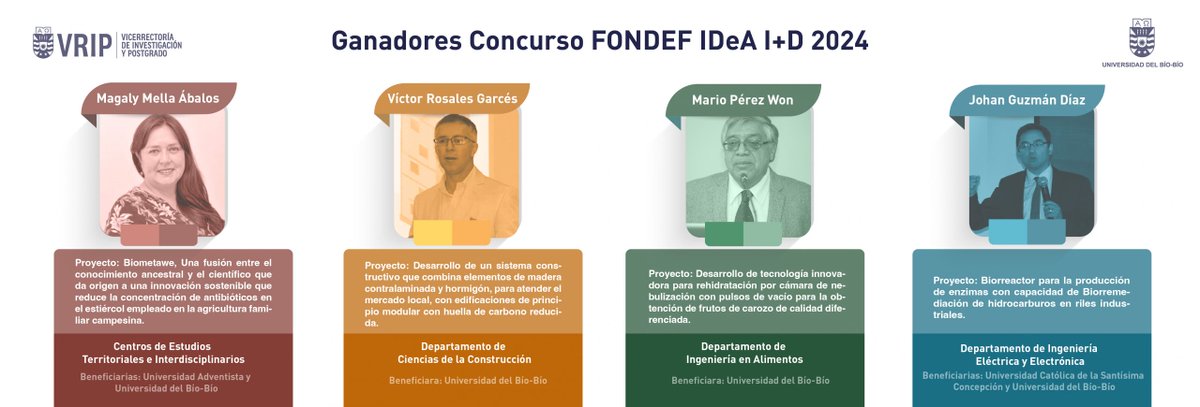 Saludamos y felicitamos a los ganadores Fondef IDeA UBB, año 2024.