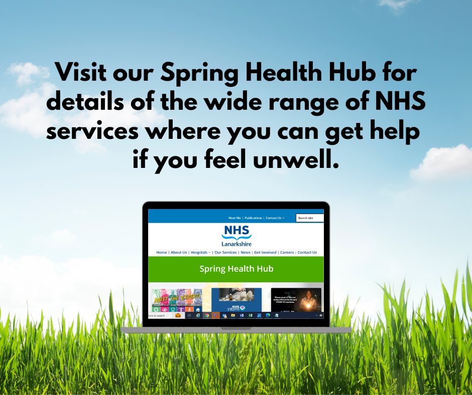 A new online Spring Health Hub has been launched, designed to help Lanarkshire residents to navigate the wealth of healthcare options available and empower them in seeking the right care at the right place. nhslanarkshire.scot.nhs.uk/your-health/sp…