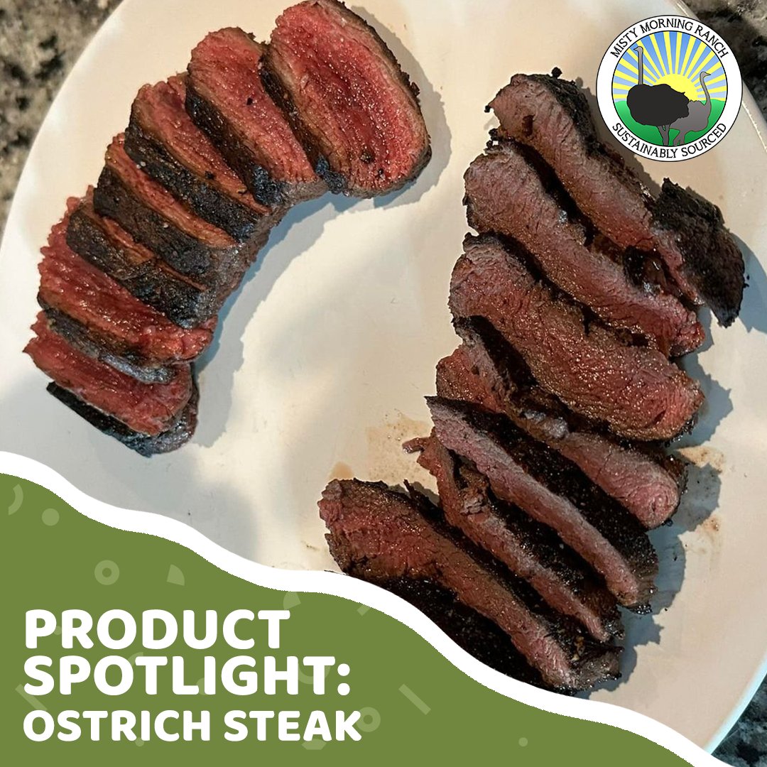 MistyMorningNC's tweet photo. “Like” this post if you’ve had the privilege of dining on one of our delicious ostrich steaks! If you haven’t, visit our farm to get your own. 🍽️ https://t.co/433JboW2JL https://t.co/Raq9aaUAy9