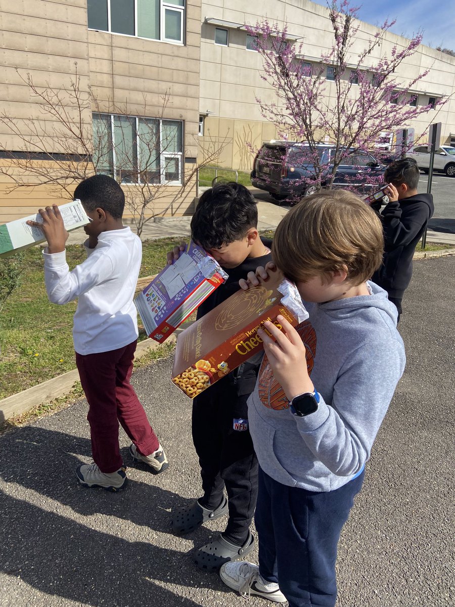 5 th grade students are learning about the eclipse, creating pinhole viewers and preparing to view the eclipse safely! They also have solar eclipse glasses. Today will be an exciting day. There will not be another total solar eclipse until 2044! How old will you be? ☀️ 🌙 🌚