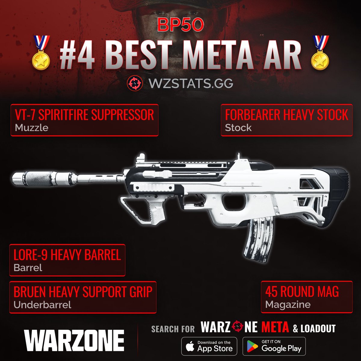 ‼️🚨 BEST ARs IN WARZONE SEASON 3 🚨‼️

👑 Here are the Top 4 Best ARs in #Warzone Season 3! 💯

🥇 Holger 556
🥈 RAM-7
🥉 SVA 545
4️⃣ BP50

This list is mainly for the Big map. Resurgence ARs in the next post! 👀

Or get them all now on the WARZONE META &amp; LOADOUT app FOR FREE! 🫡