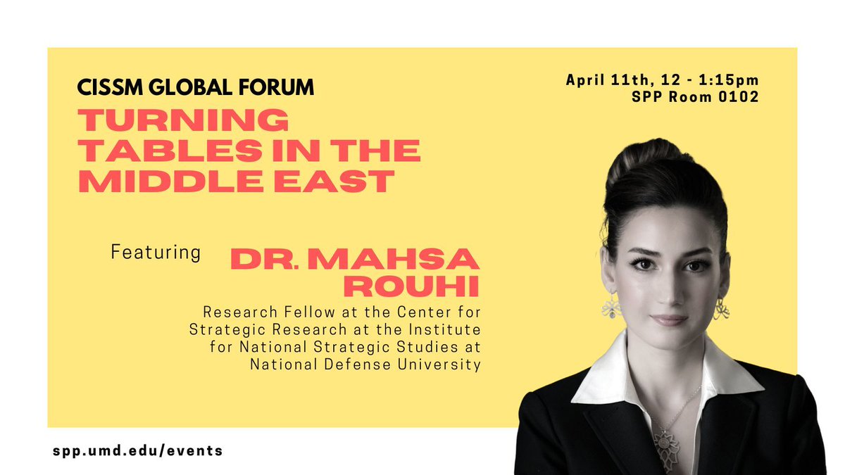 Join us for Thursday's Global Forum with Dr. Mahsa Rouhi! She will be speaking on the evolving geopolitical landscape in the Middle East and its global ramifications. buff.ly/4aDMV7c