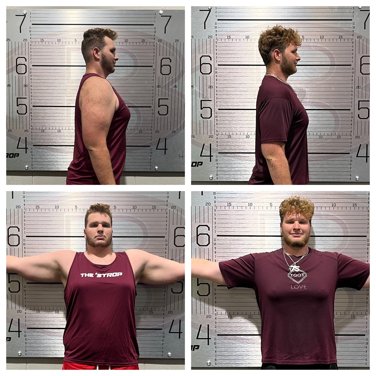 🚨 Transformation Story 🚨 Coaches: “You need to reshape to be big time.” Jaxon: “Watch This!” It works if you work it. Being GREAT is a choice, and it isn’t for everyone. Proud of you Big Jax! Ht: 6’6” November: 323lb April: 283lb #RecruitTheSTROP