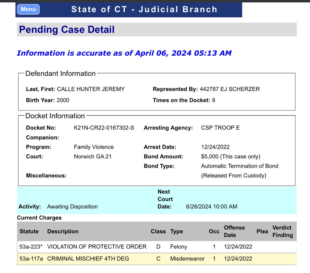 Drunken_People's tweet image. Latest from Friday’s court appearance of 250 west rider, Hunter Calle. His charges are serious and faces some hefty prison sentences.