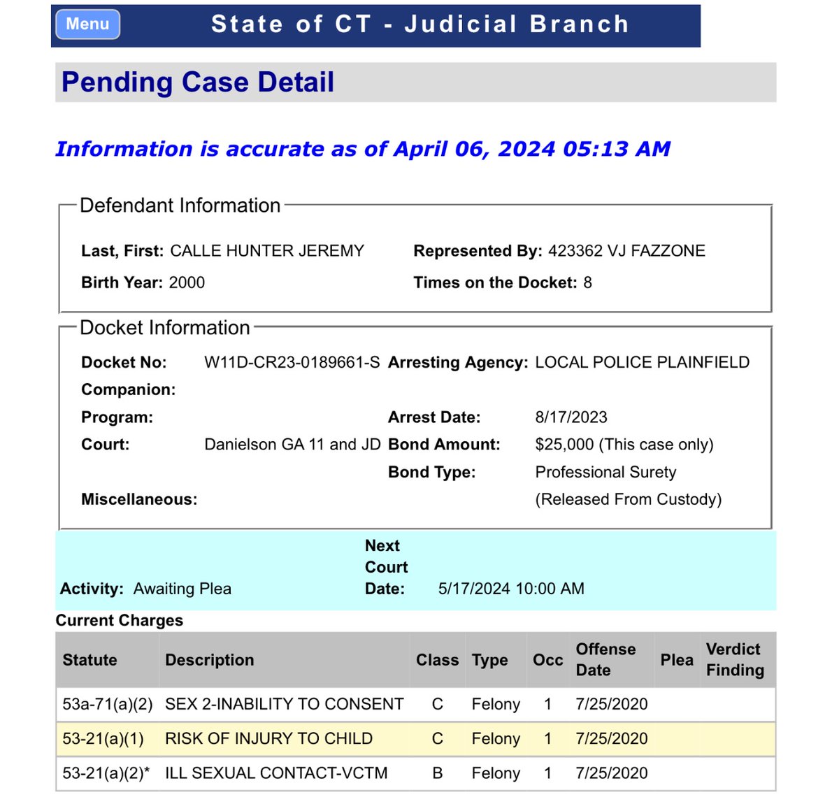 Drunken_People's tweet image. Latest from Friday’s court appearance of 250 west rider, Hunter Calle. His charges are serious and faces some hefty prison sentences.