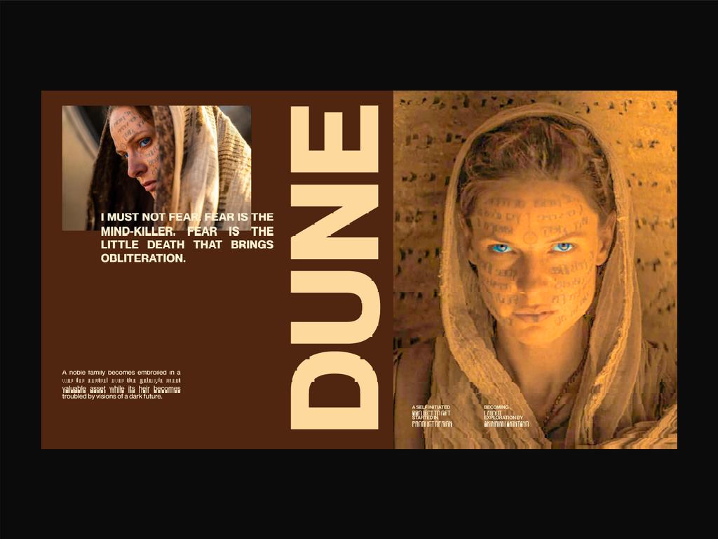 03 - Grid, Layout, Typography exploration. A sub-set of Becoming. Dune.