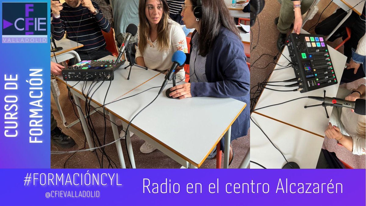 Hoy en el Centro Alcazarén han disfrutado de una formación de radio, concretamente de la mesa #RodeCasterPro. La radio 📻 como elemento didáctico en el aula! 🏫 🎶 🎤🎙️ @educacyl #CFIEInnova #CoDiCeTIC