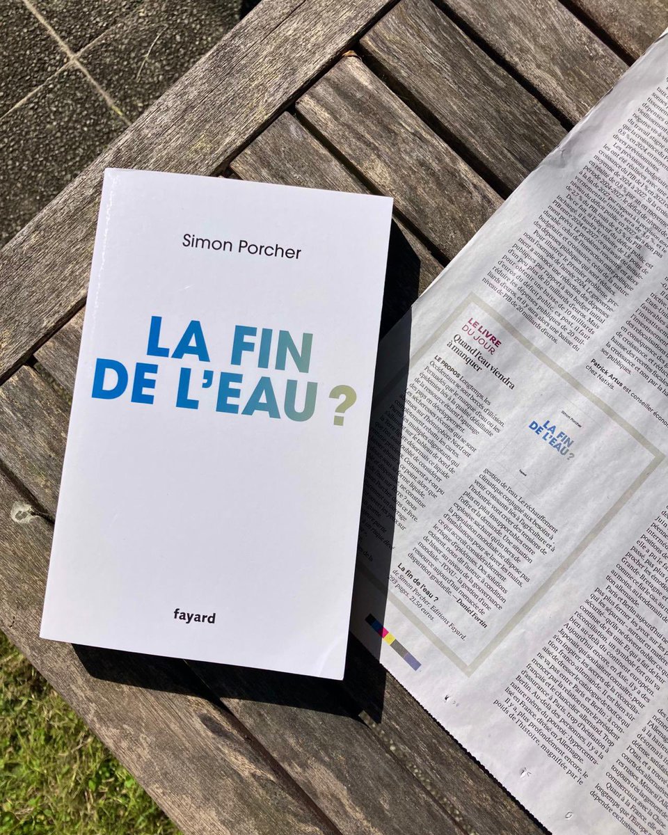 « La fin de l’eau ? » de @SimonPorcher comme Livre du jour dans @LesEchos 🗞️ Merci @dafortin pour cet article ! 💧