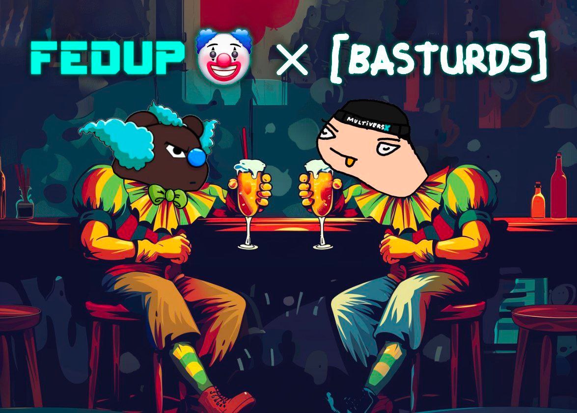 $FEDUP with Basturds? These clowns🤡 just embrace them! @PulsarTransfer send 100000000 FEDUP to 100 reactions New #MultiversX collaboration with @Basturds_NFT the sold out degen collection by @pathelin They have just created a new @x account @Basturds_NFT be sure to follow…