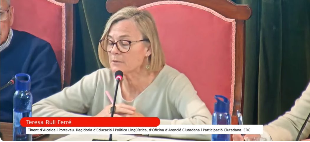 ERC Valls (@esquerravalls) on Twitter photo P.5 Es debat sobre el Pressupost 2024. Intervé la portaveu d’#ERCValls, <a href="/TeresaRull/">Teresa Rull Ferré</a>:
"Els pressupostos que hem elaborat posen de manifest la nostra voluntat de posar l’accent en les polítiques socials i la millora de la qualitat de vida de tota la ciutadania vallenca.
#PleValls P.5 Es debat sobre el Pressupost 2024. Intervé la portaveu d’#ERCValls, <a href="/TeresaRull/">Teresa Rull Ferré</a>:
"Els pressupostos que hem elaborat posen de manifest la nostra voluntat de posar l’accent en les polítiques socials i la millora de la qualitat de vida de tota la ciutadania vallenca.
#PleValls