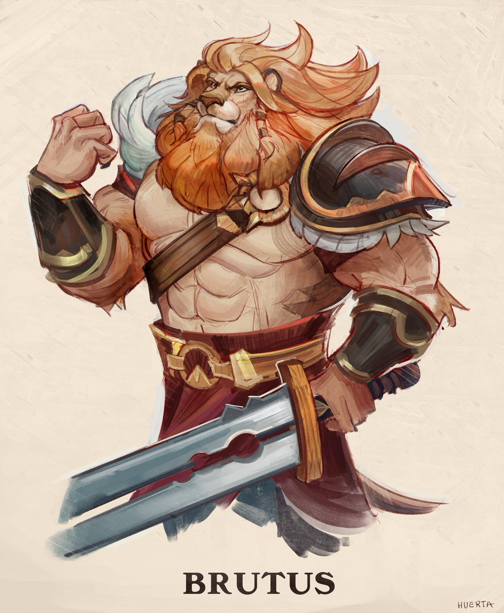 The result of our Fanart Friday piece on stream. Brutus from AFK Journey. 🦁⚔️ #AFKJourney