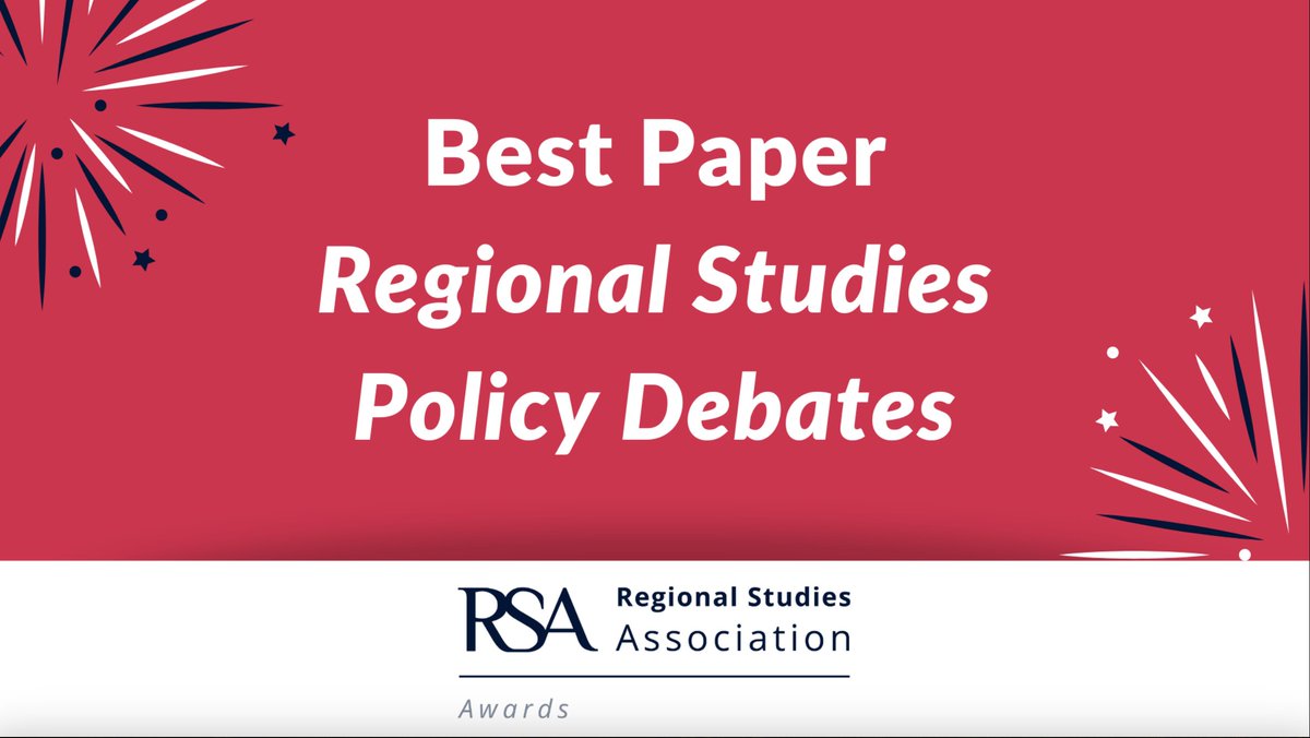 Llongyfarchiadau 🙌 Congratulations to WCPP's @hel4t and co-authors for winning this accolade for: A place-based system? Regional policy levers and the UK’s productivity challenge. READ this blog by Helen, @jacknewmanHE and @CJHoole and the full paper⏬ bit.ly/RegStudBestPap…