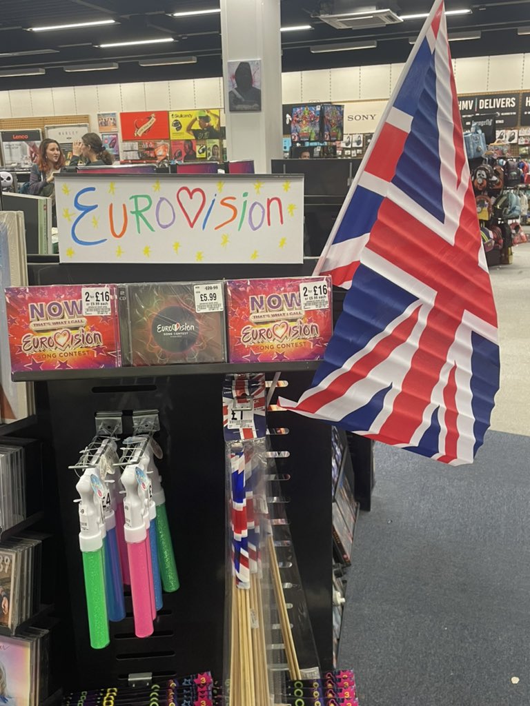 We are Eurovision ready, are you? ❤️🧡💛💚🩵💜 #eurovision #hmvshop #hmvcrawley