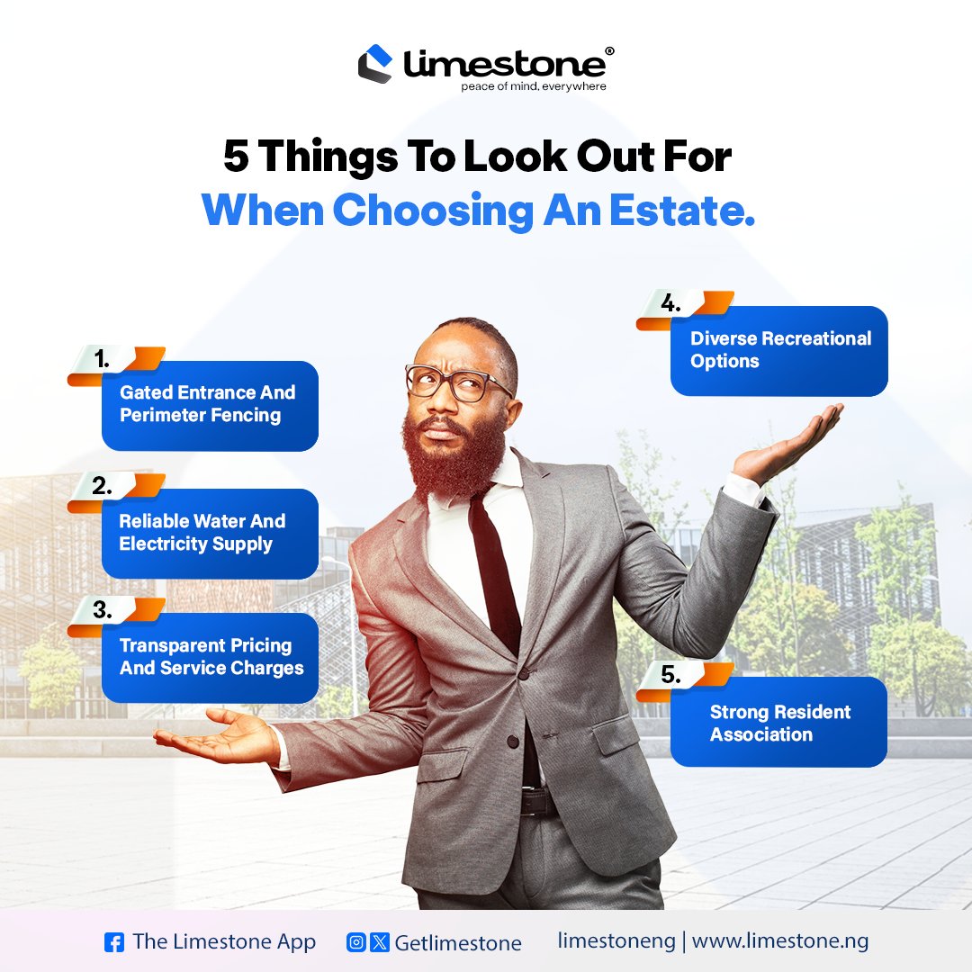 GetLimeStone's tweet image. 👇  5 must-know tips! 🏘

✅Gated entrance and security
✅ Reliable water
✅ Transparency in pricing 
✅ Strong Associations

#GetLimestoneCommunity #PropTech2024 #RealEstateAbuja #RealEstateLagos #FacilityManagers #EstateManagers #EstateOwners #Technology #AccessControl