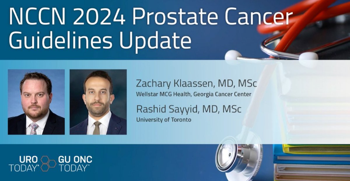 How is the ArteraAI #Prostate Test transforming how we counsel patients regarding treatment & outcomes? @UofT's Rashid Sayyid & @WellstarHealth's Zach Klaassen discuss the 2024 updates to the @NCCN #ProstateCancer Guidelines in a new video with @urotoday: bit.ly/43KkimC
