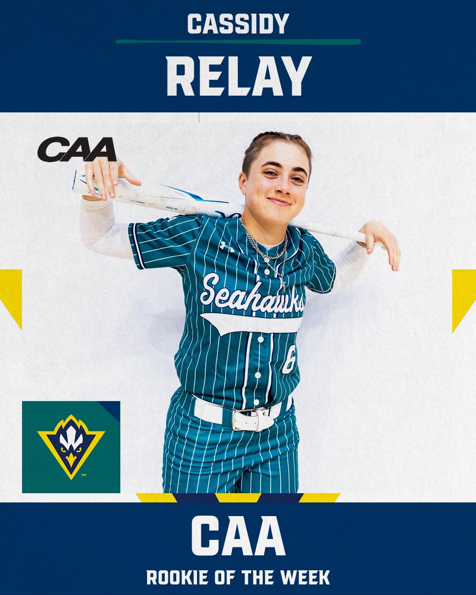 CAA Rookie of the Week: Cassidy Relay!!

Relay batted .444 last week to help the Seahawks go 4-0 with a win at North Carolina and a three-game sweep of Charleston!

👉 bit.ly/3U81dHI

#TeamXL