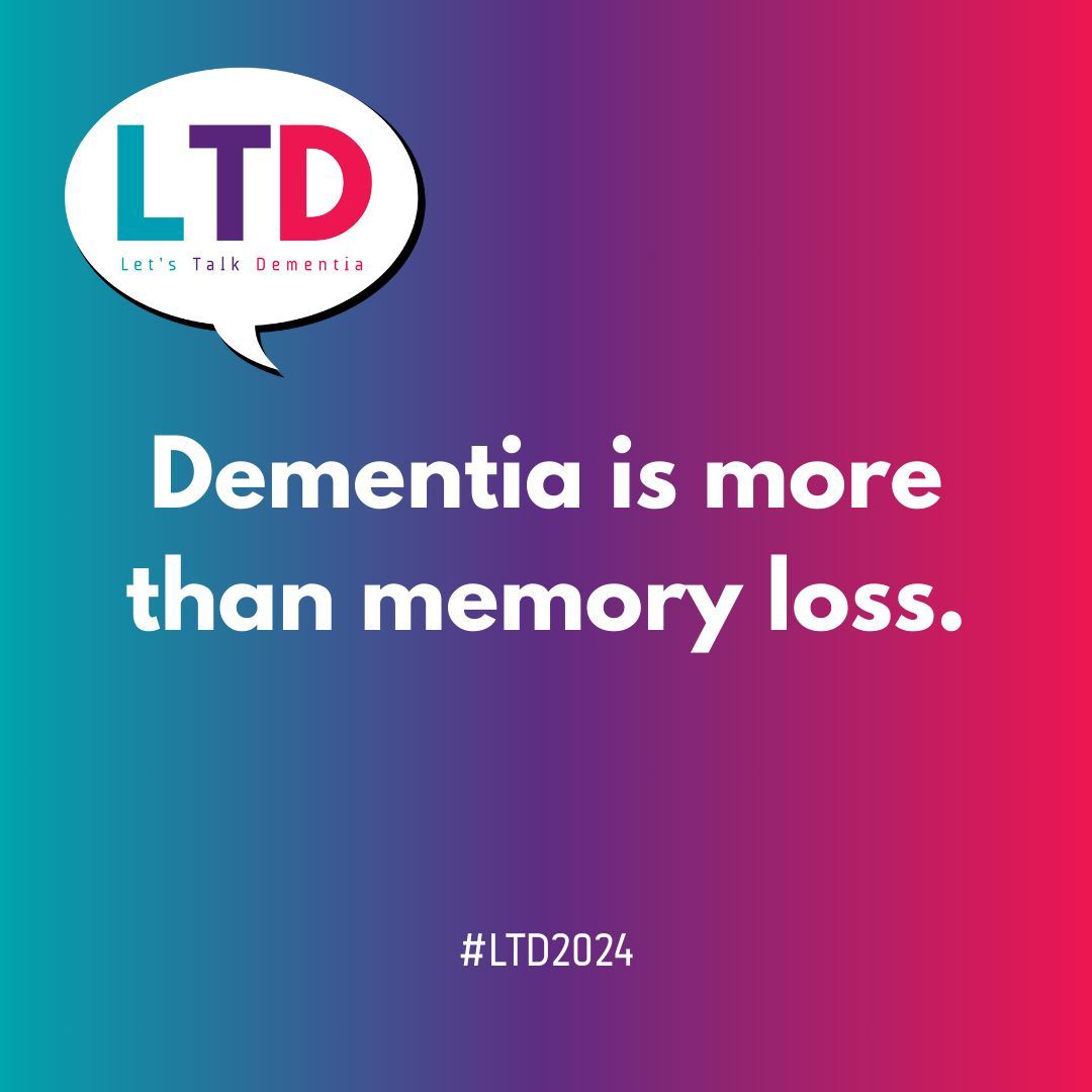 Dementia isn't just about forgetting names, faces and memories. It can impact language skills, decision-making, mood, and even basic motor functions. Learn more at our FREE Bristol event on Saturday 18th May #LTD2024 Let's Talk Dementia: eventbrite.co.uk/e/lets-talk-de…