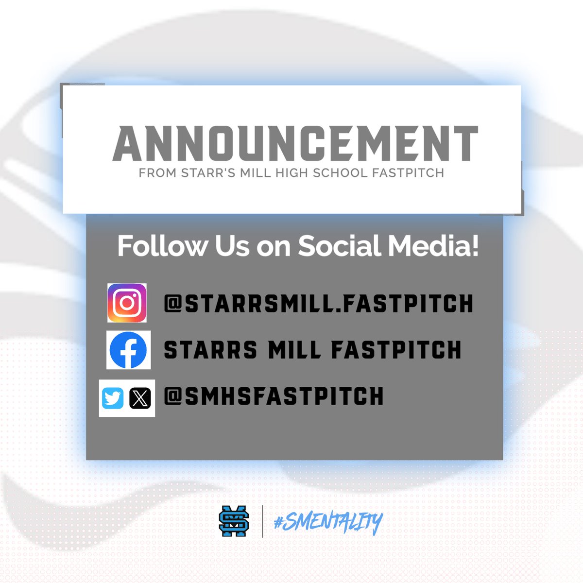 📲📸 FOLLOW US ON SOCIAL MEDIA 📸📲 Join us on ALL platforms to stay up-to-date on SMHS Fastpitch 🥎 #CLIMB #SMentality