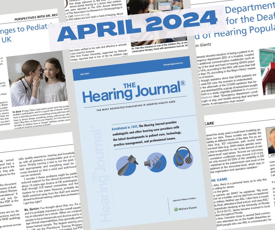HearingJournal's tweet image. Our #April issue is now online! Read it today! ow.ly/5MPr50QIQJL #NationalASLDay #AmericanSignLanguage #AuDpeeps #audiology #hearingcare #genetherapy #emergencyroom #deaf #pediatrichearingloss