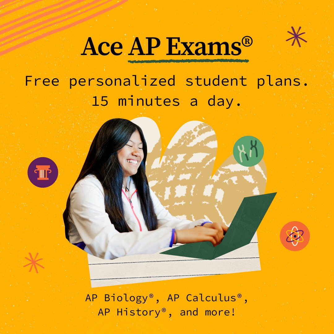 Know someone taking an AP®︎ Exam? Khan Academy's free study plans give you a personalized learning schedule. Practice 15 minutes a day and boost your confidence going into the exam.🚀 Grab your free study plans today: brnw.ch/21wICs8
