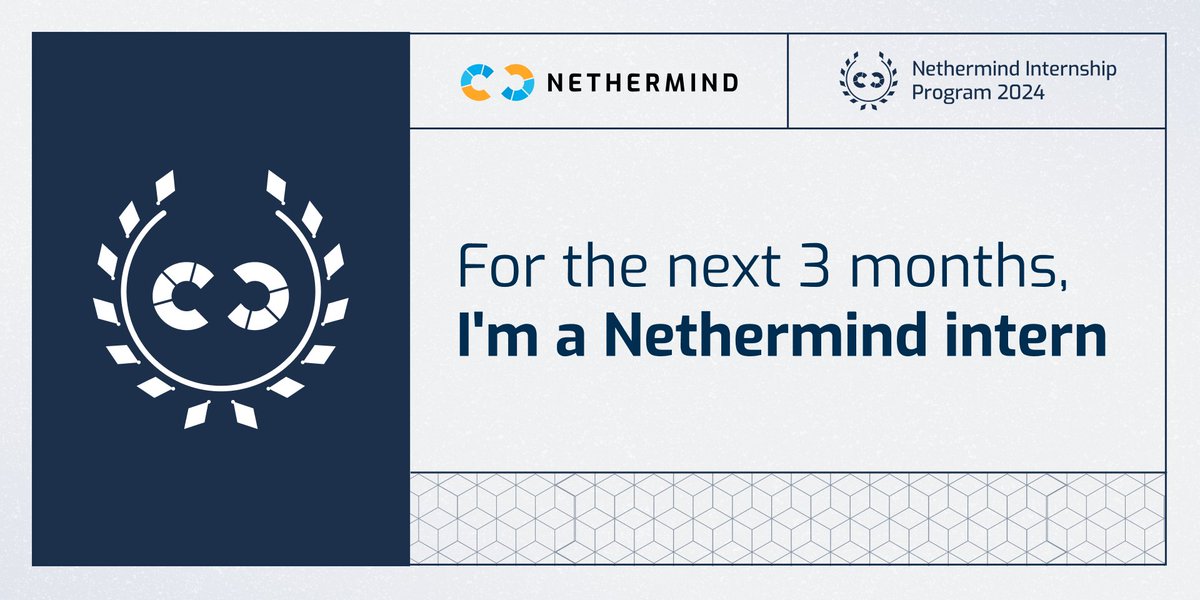 Excited to share that I'll be officially starting my internship today at @NethermindEth! Looking forward to explore more on blockchain security, protocol engineering and applied cryptography with an amazing team. #NethermindIntern