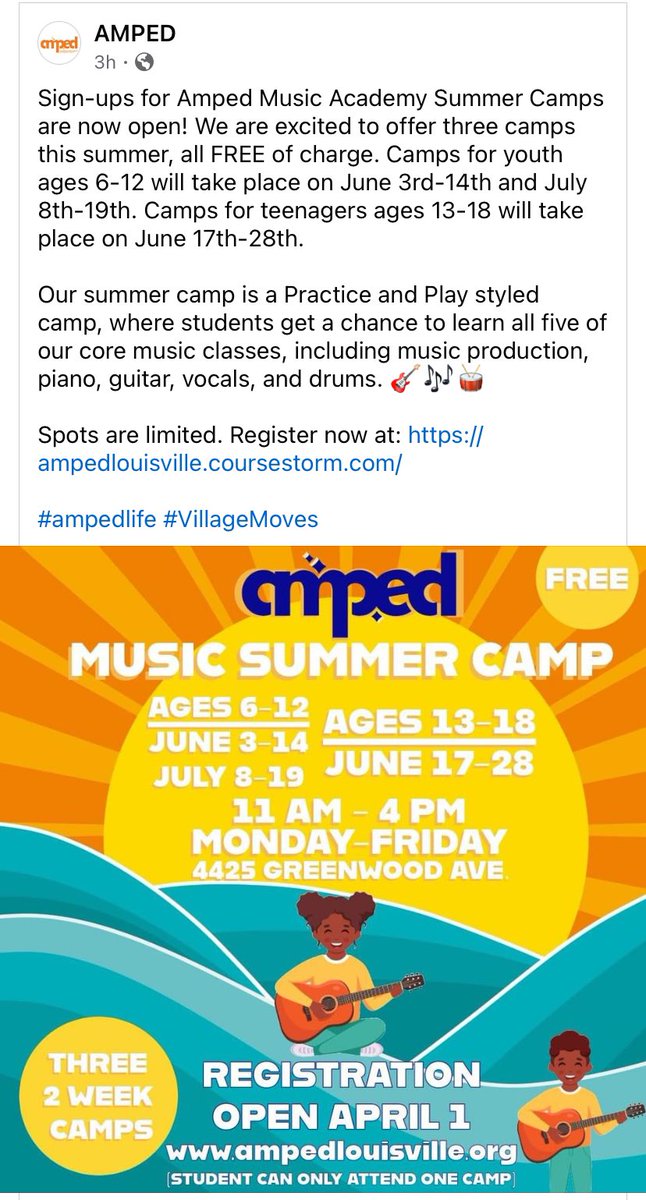 ‼️FREE SUMMER CAMP‼️ ampedlouisville.coursestorm.com